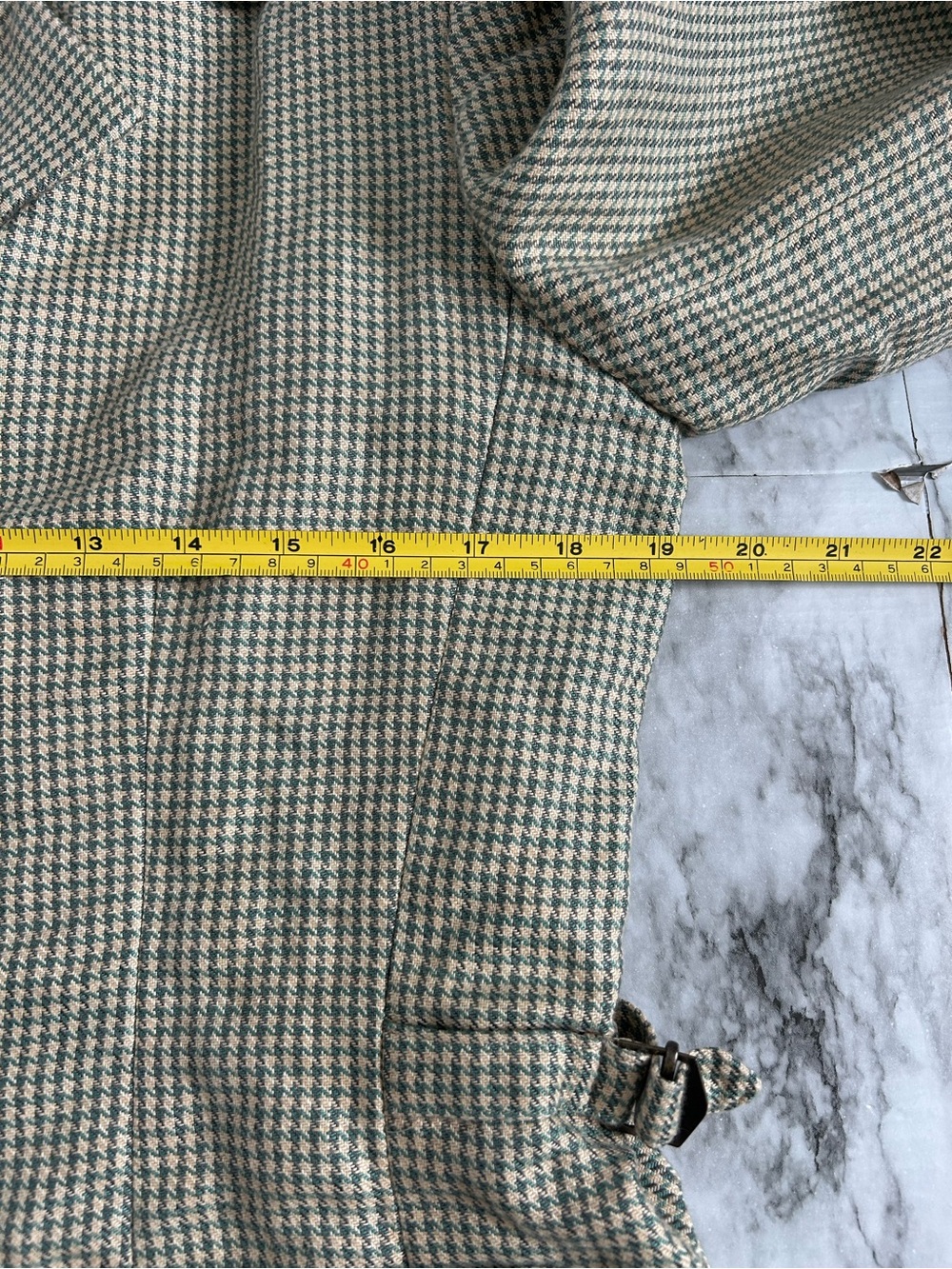 Vintage 90s Burberrys 2 piece set Skirt Suit hounds tooth 100% linen with FLAWS - Picture 10 of 16